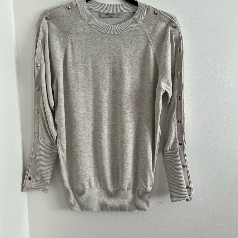 AllSaints Suzie Snap-Sleeve Sweater